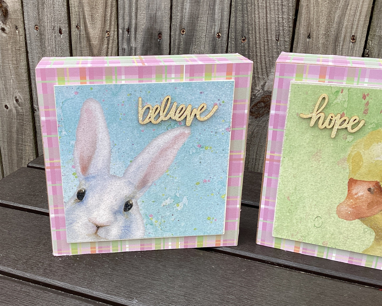AGD Easter Decor - Spring Farm Animal Box Signs 4pc.