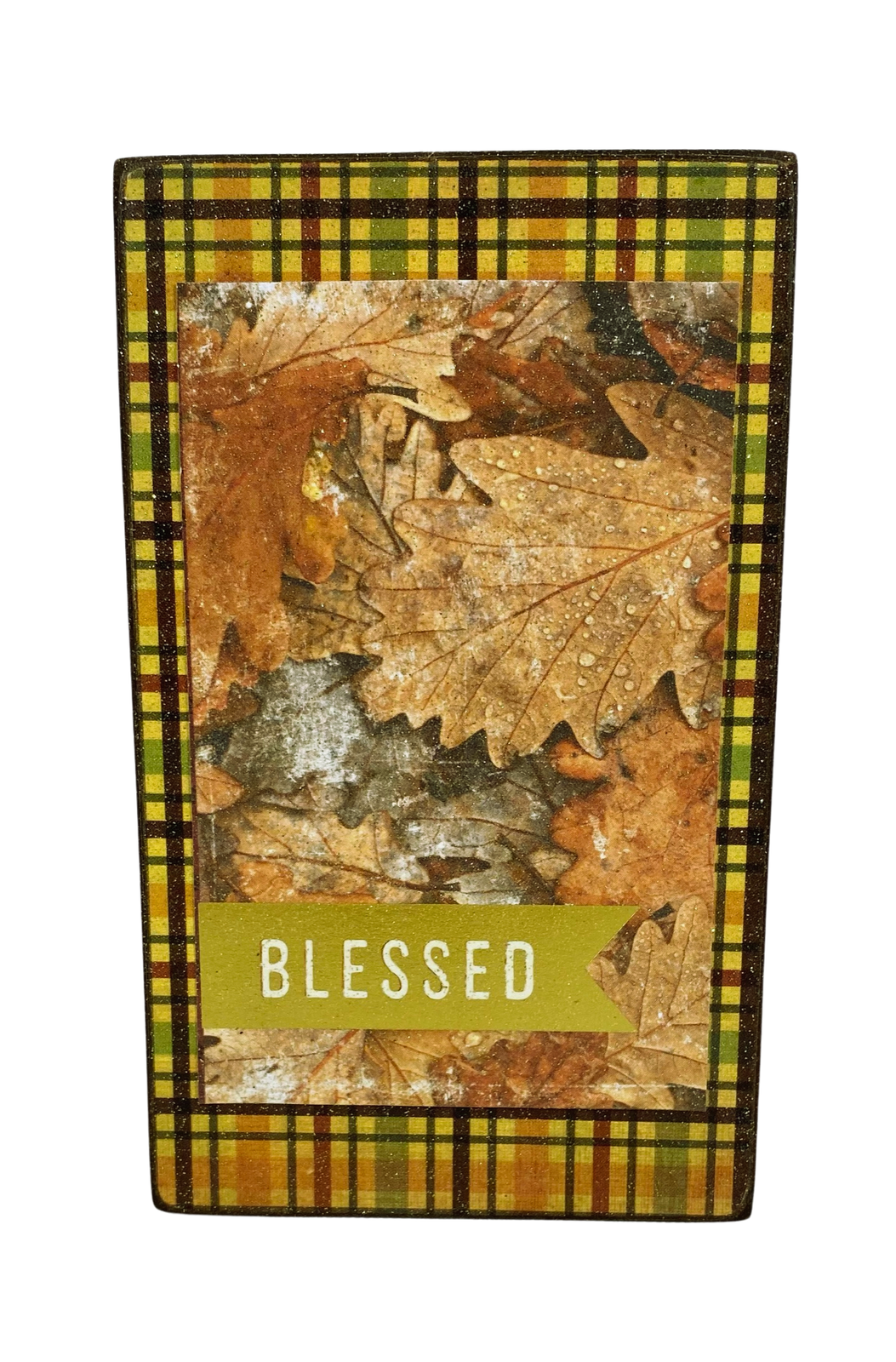 AGD Fall Decor - Thanks A Latte Blessed Reversible Wood Block Sign