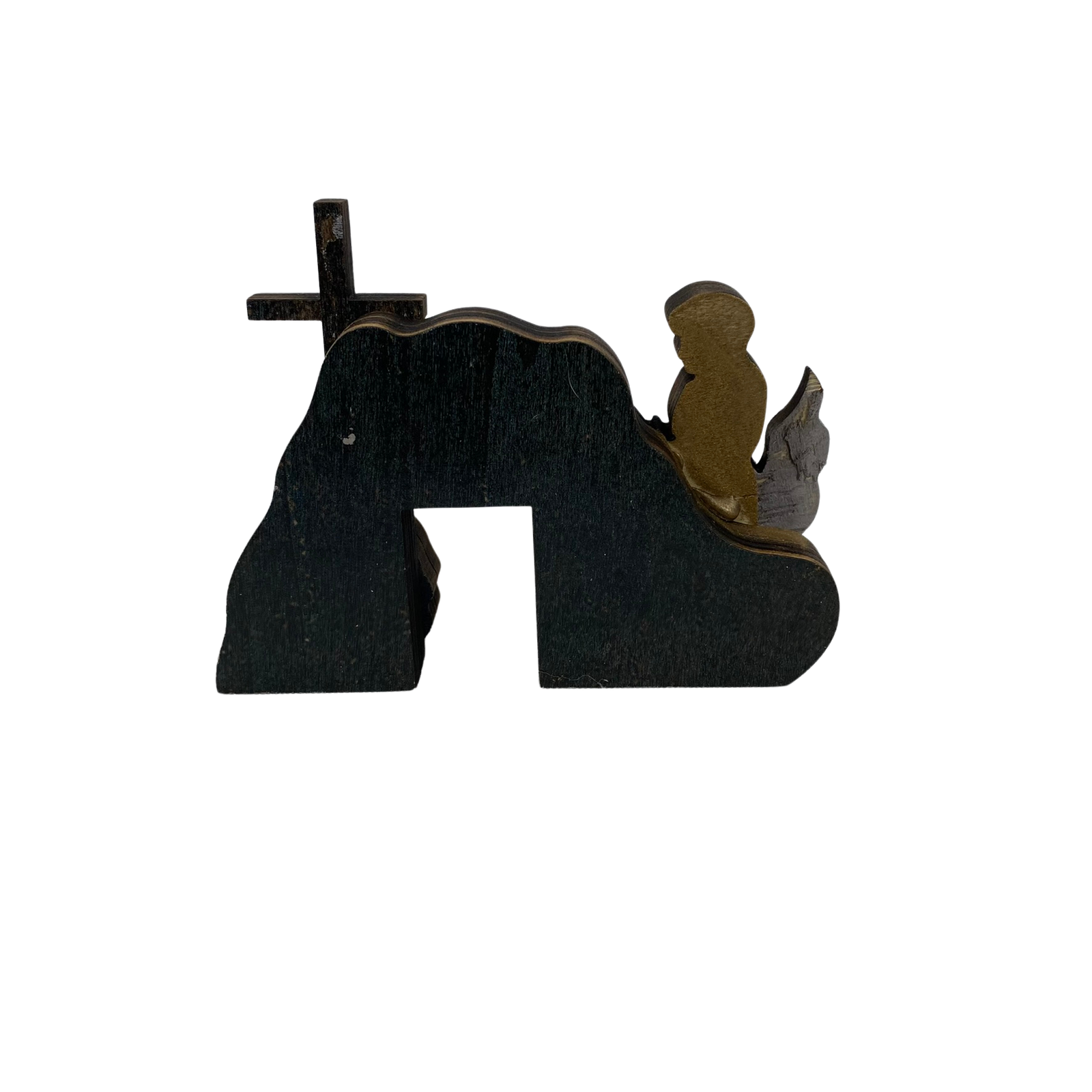 AGD Easter Decor - Small Wood Resurrection Tomb Scene for Tier Tray