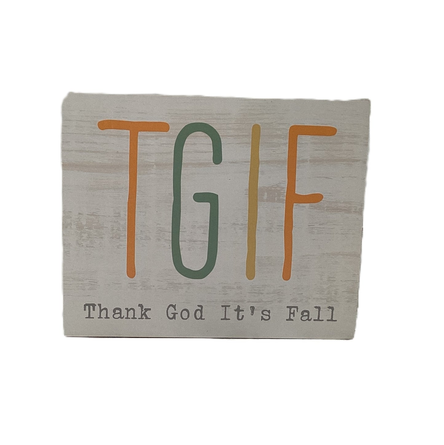 AGD Fall Decor - TGIF Thank God It's Fall Reversible Box Autumn Skies Sign