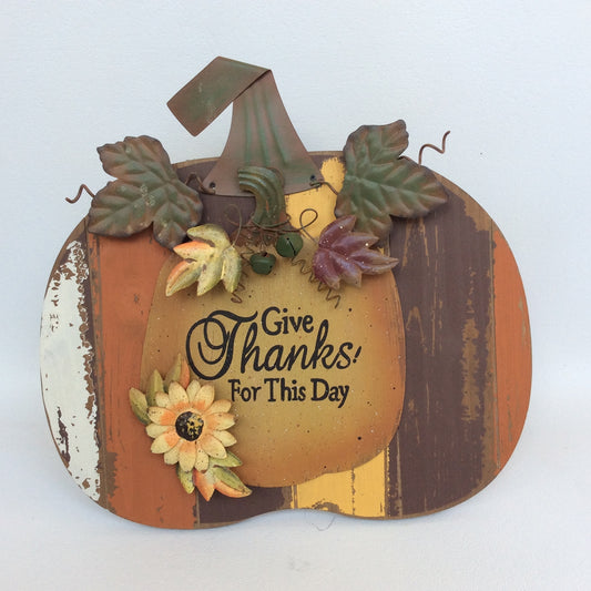 AGD Fall Decor - Give Thanks For This Day Slat Pallet Pumpkin