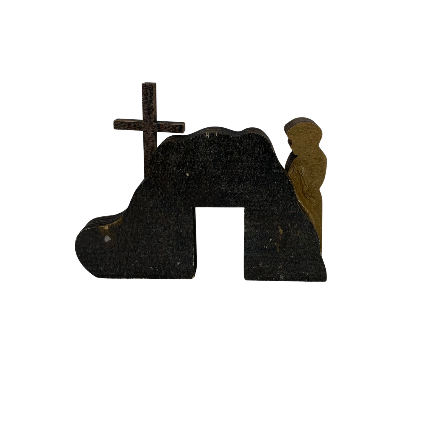 AGD Easter Decor - Small Wood Resurrection Tomb Scene for Tier Tray