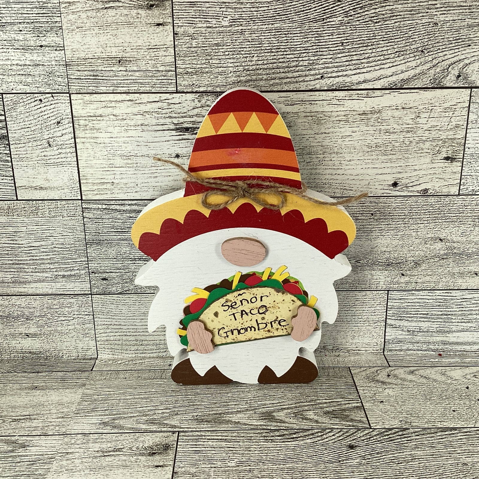 AGD Cinco De Mayo Decor - Senor Taco Gnombre Chunky Gnome Sitter