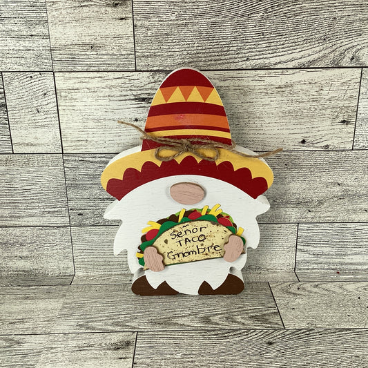 AGD Cinco De Mayo Decor - Senor Taco Gnombre Chunky Gnome Sitter
