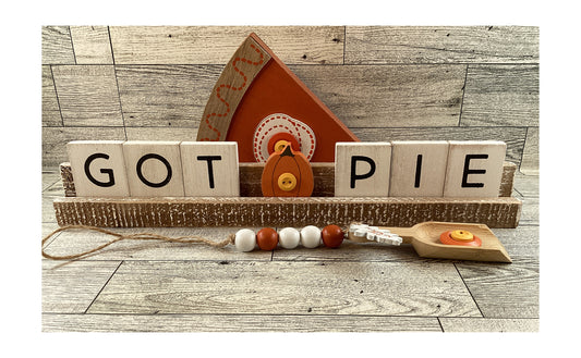 AGD Fall Decor - Pumpkin Pie Got Pie Tile Sign Spoon Garland 3pc Set