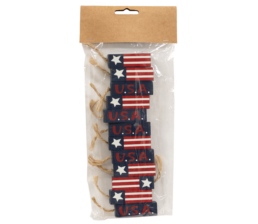 CWI Patriotic Decor - July 4th Wood Fire Crackers 12pc Set