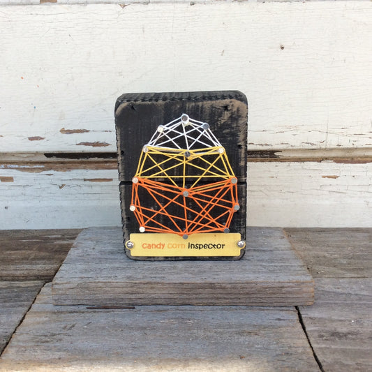 AGD Halloween Decor - Candy Corn Inspector String Art Box Sign