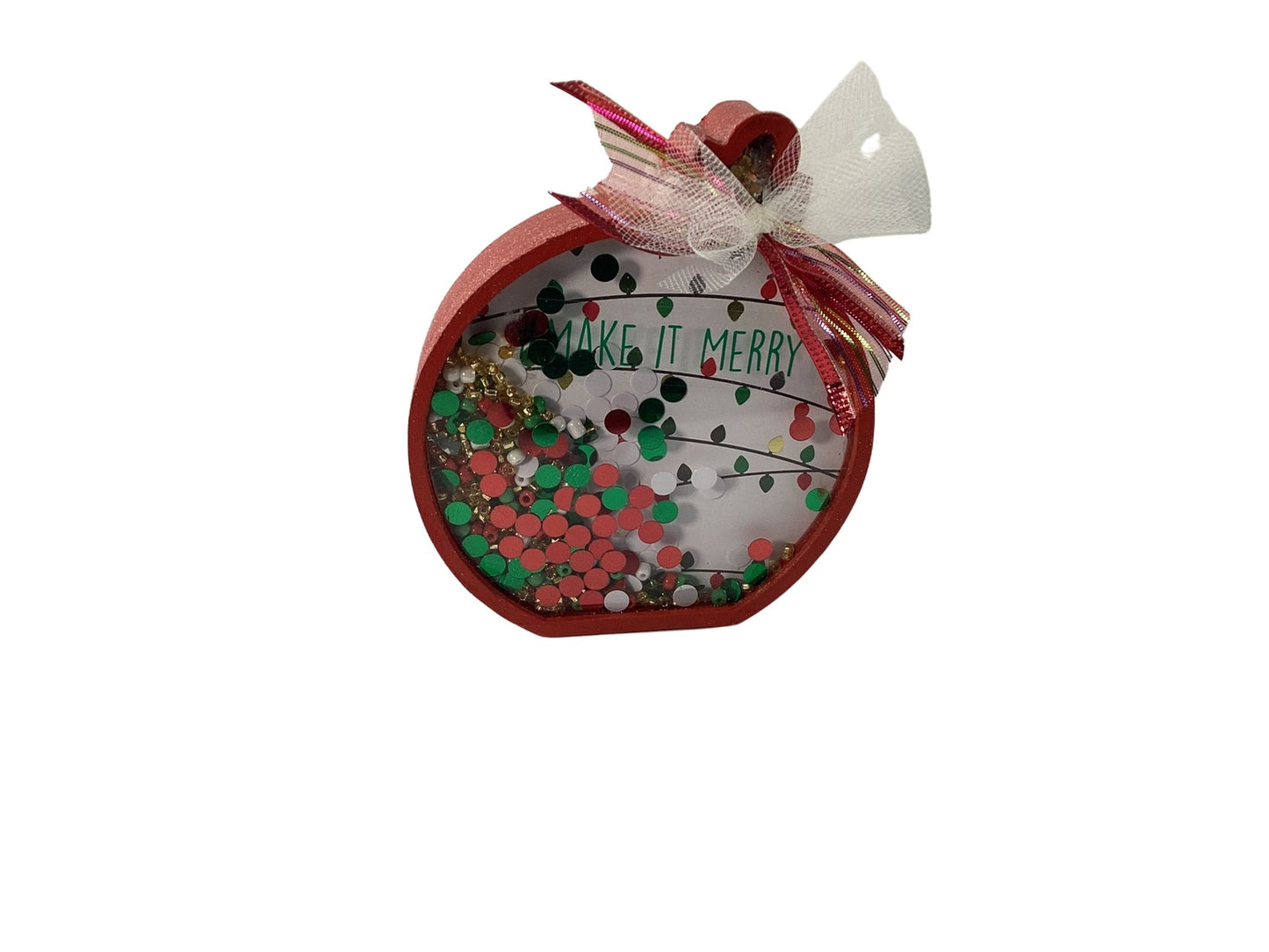 Christmas Decor - Ornament Bulbs Chunky Wood Shaker Sitters 3pc Set