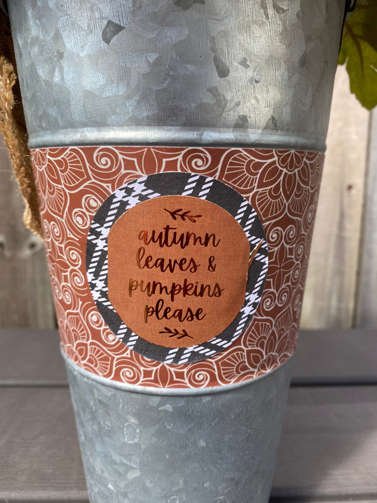 AGD Fall Decor  – Grateful For You Galvanized Metal Floral Centerpiece