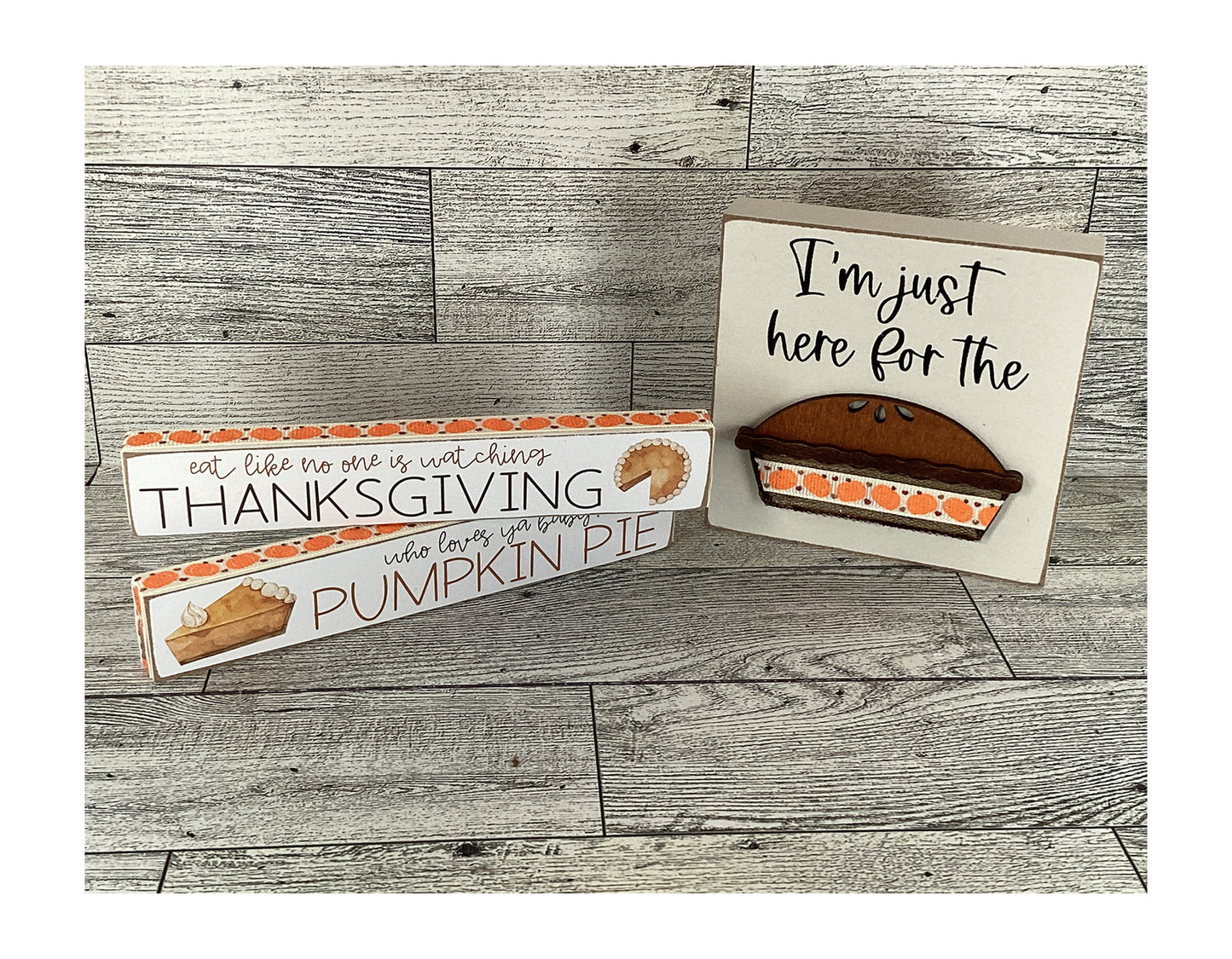 AGD  Fall Decor - Pumpkin Pie Thanksgiving Tier Tray Sign Decor 3pc