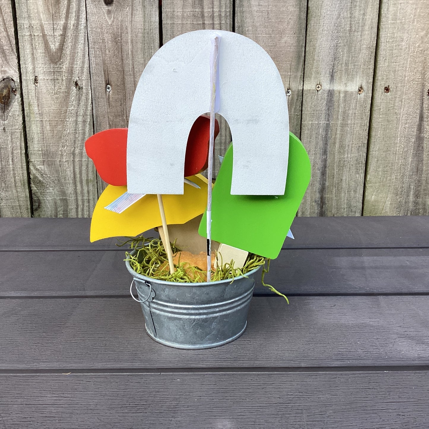 AGD Summer Decor - Hello Summer Beach Icon Galvanized Small Display