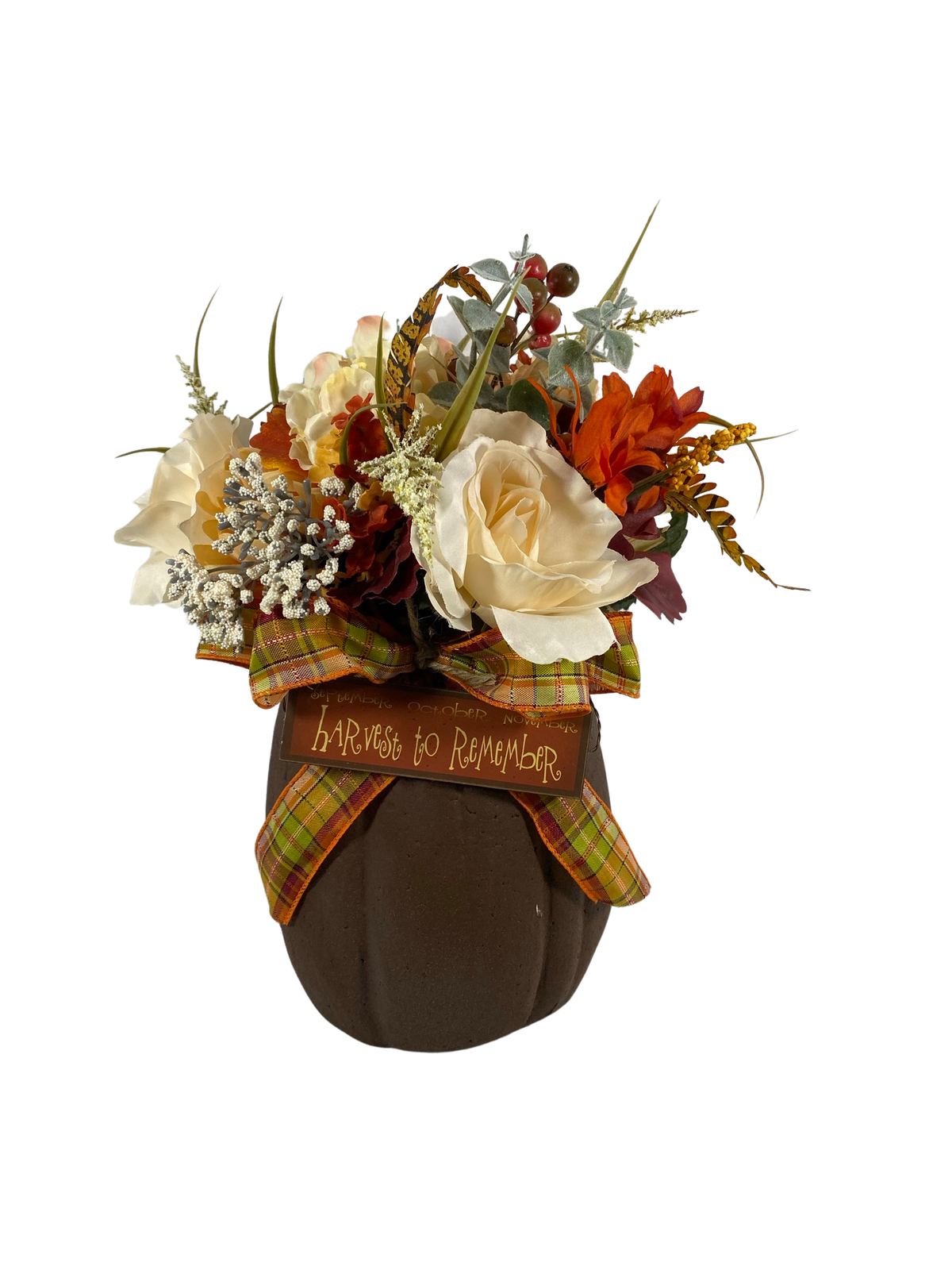 AGD Fall Decor - Harvest to Remember Pumpkin Floral Centerpiece
