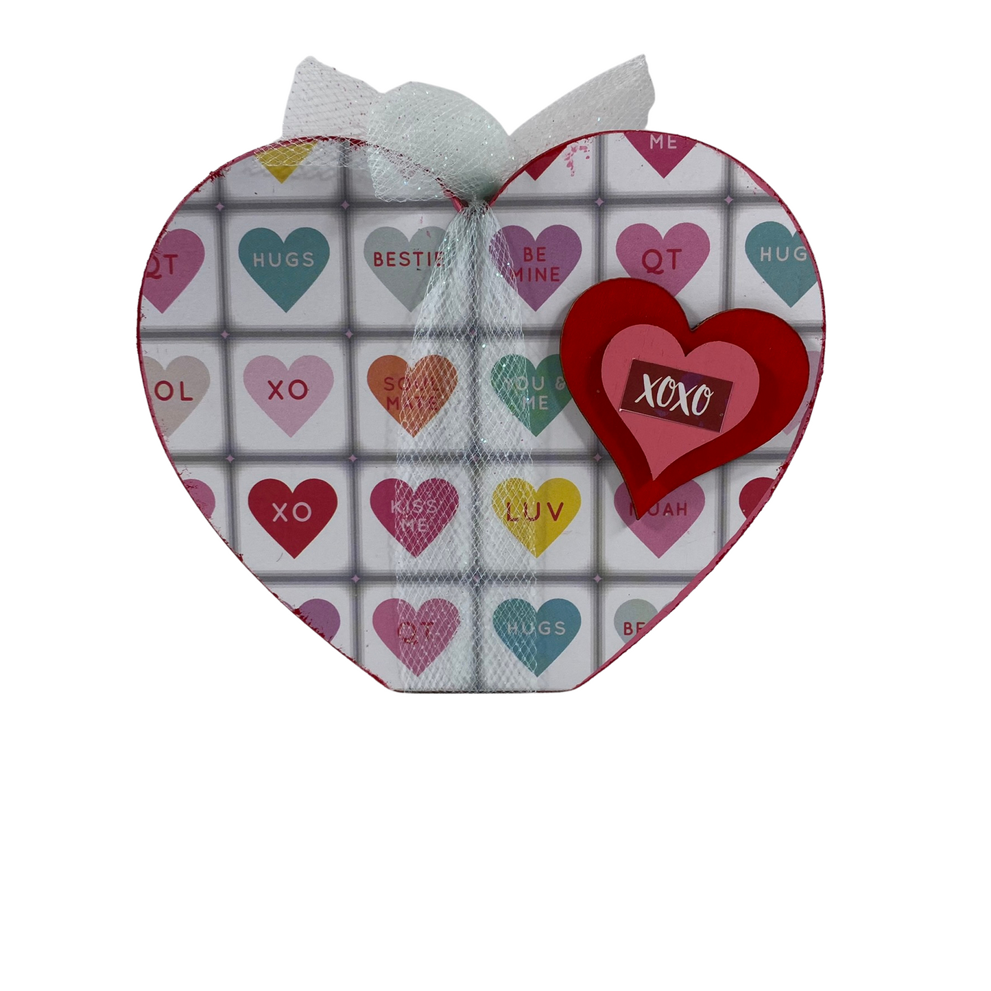 AGD Valentines Decor - XOXO Adorbs Double-Sided Chunky Heart Sitter
