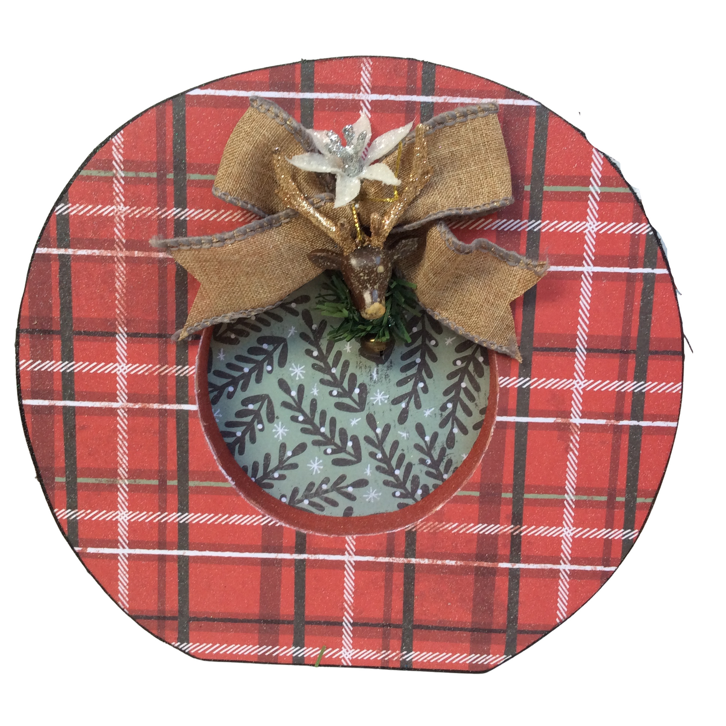 AGD Christmas Decor - Woodland Plaid Chunky Joy Letters Tabletop Sign