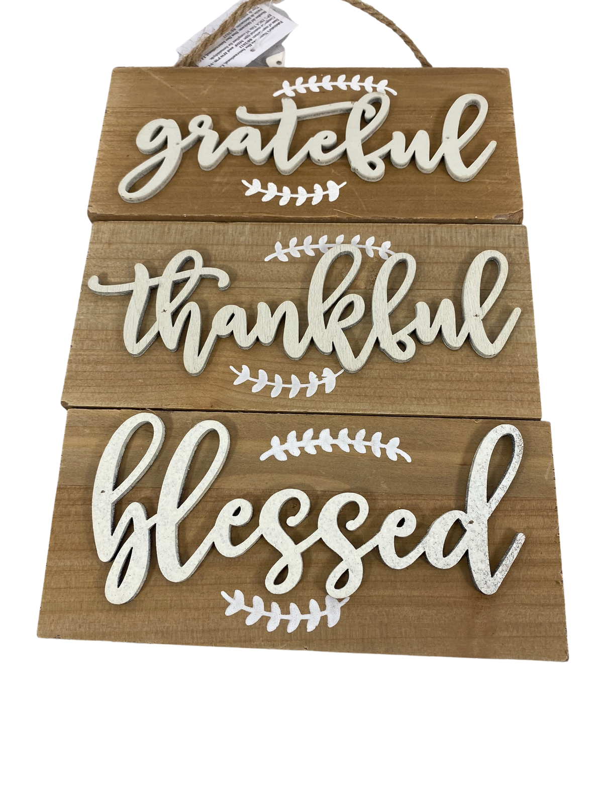 WM Fall Decor - Farmhouse Grateful Thankful Blessed Small Sign