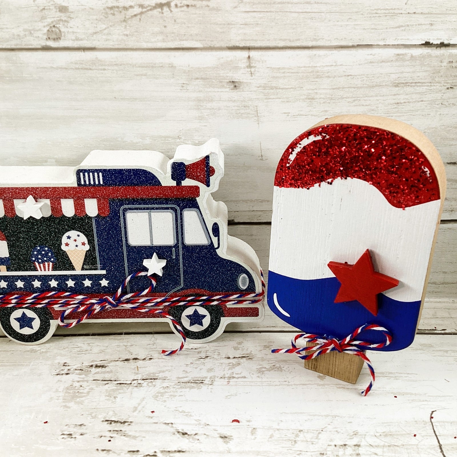 AGD Patriotic Decor - Popsicle Ice Cream Truck Sweet Freedom 4pc