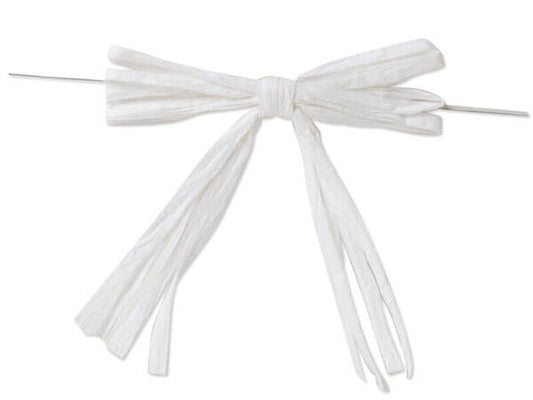 NW Craft Supply - Pre-Tied Raffia Bows White 18pc
