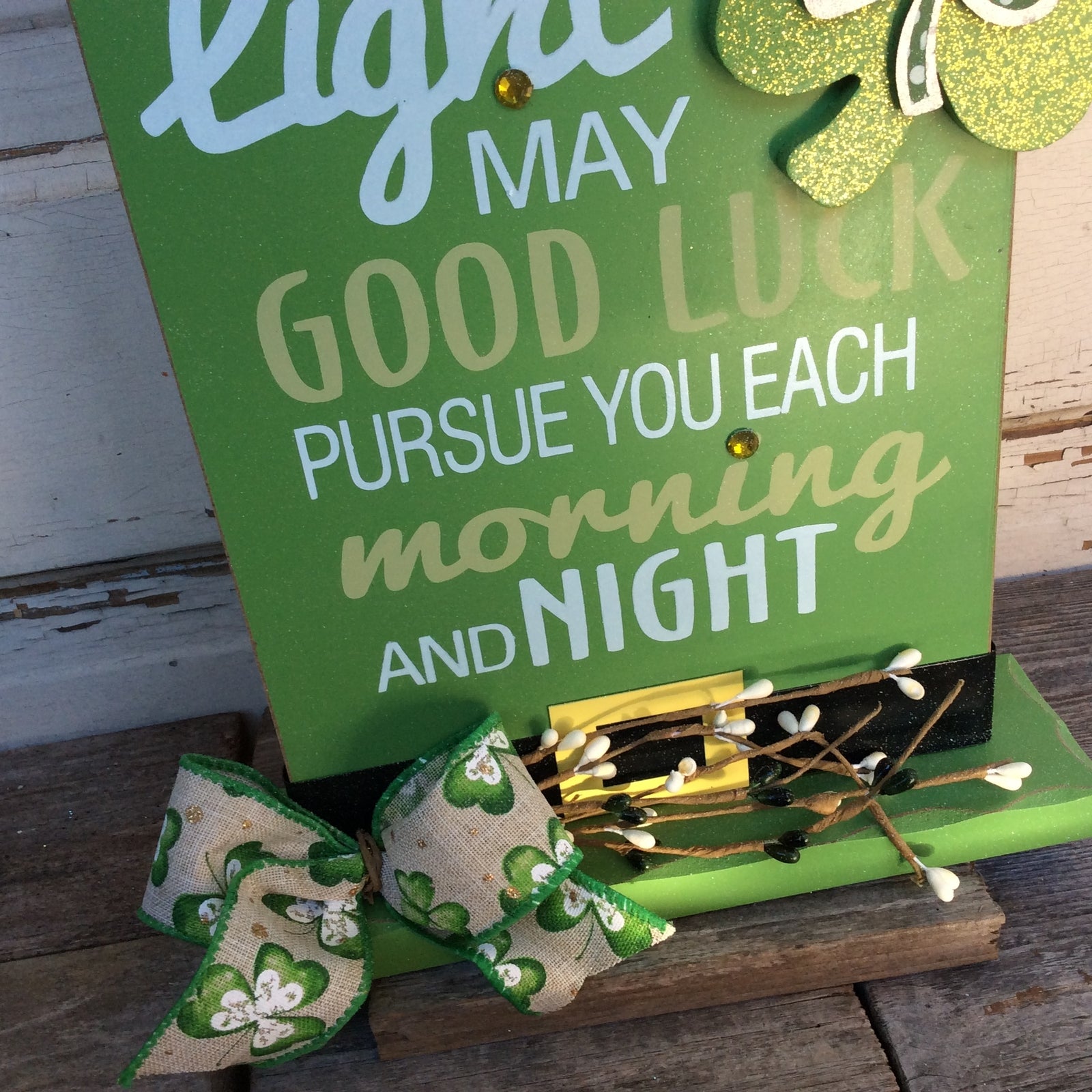 AGD St Patrick's Decor - Irish Proverb Chunky Tophat Tabletop Sign
