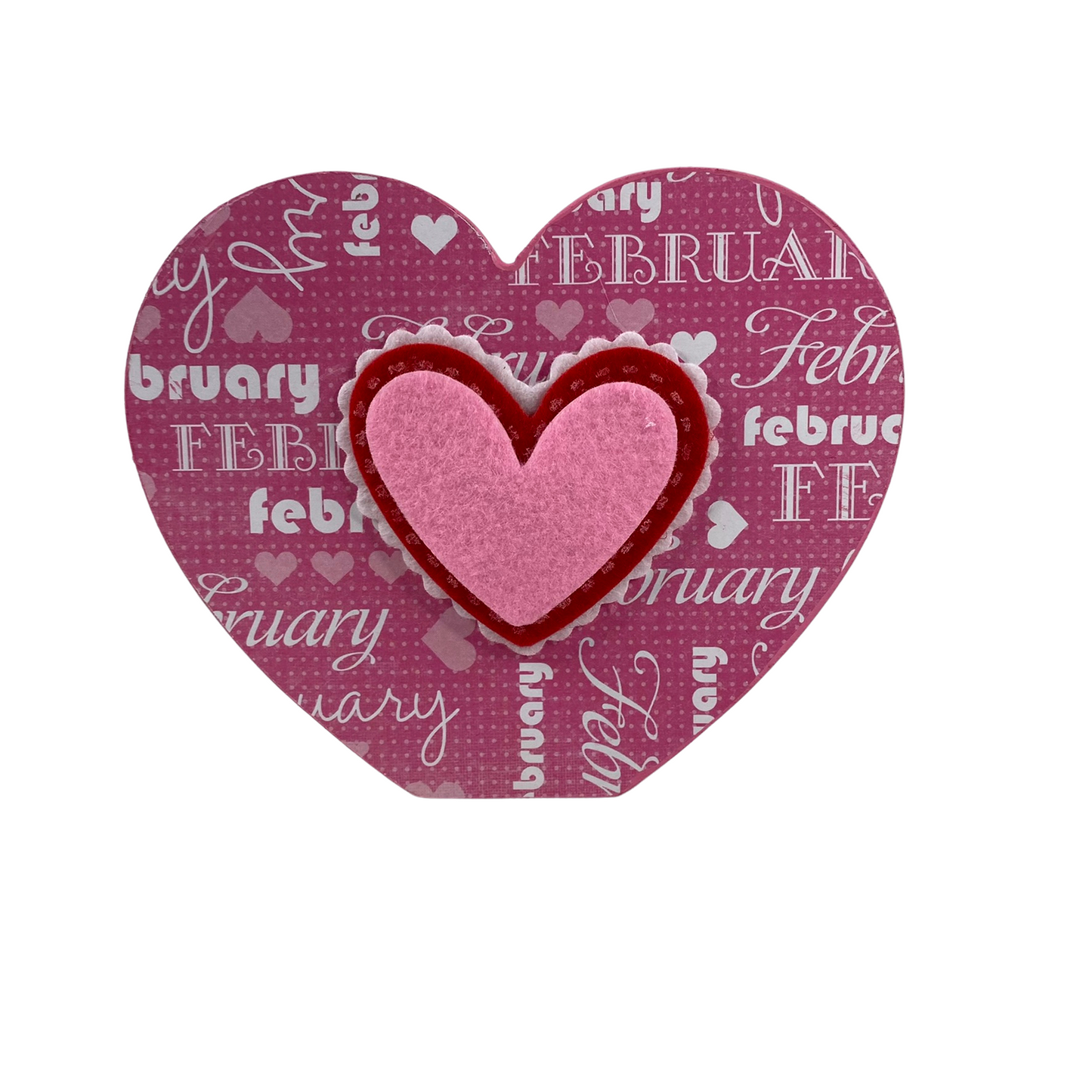 AGD Valentines Decor - Felt Gnomes Hearts Double-Sided Chunky Heart Sitter