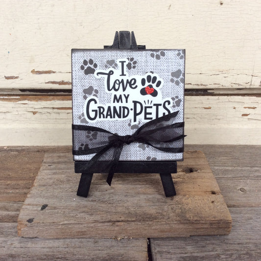 AGD Pet Gift - I Love My Grand Pets Easel Display