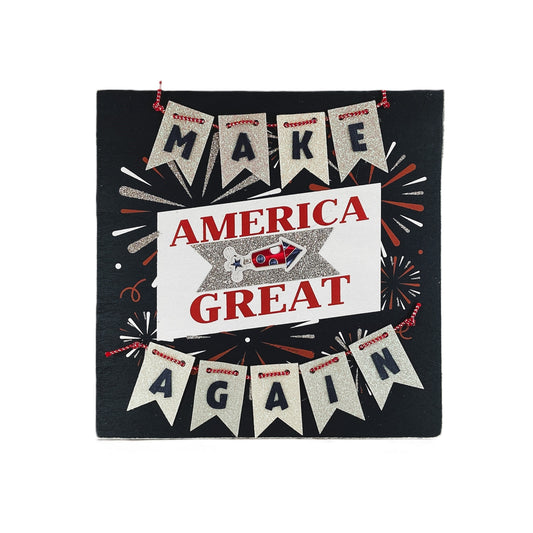 AGD Patriotic Decor - MAGA Make America Great Again Box Sign