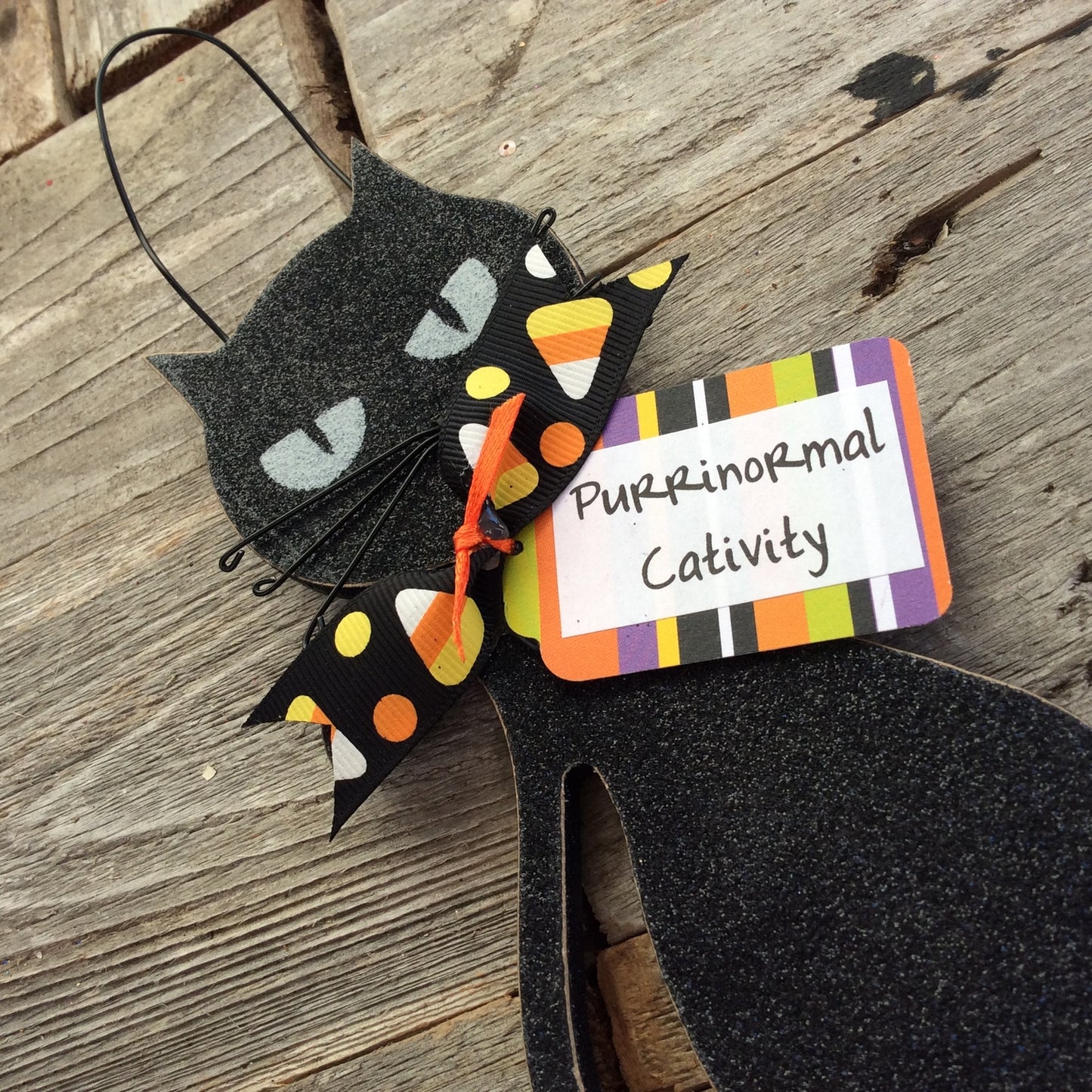 AGD Halloween Decor - Black Cat Purrinormal Cativity Ornament