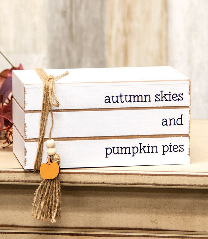 CWI Fall Decor - Autumn Skies Pumpkin Pies Stacked Book