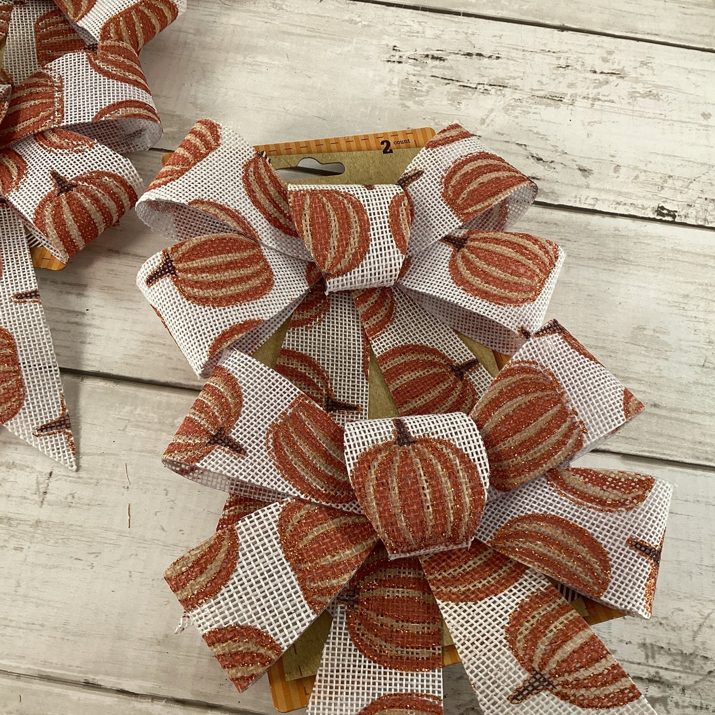 DT Fall Craft Supply - Small PVC Pumpkin Plaid Bows 8 bows