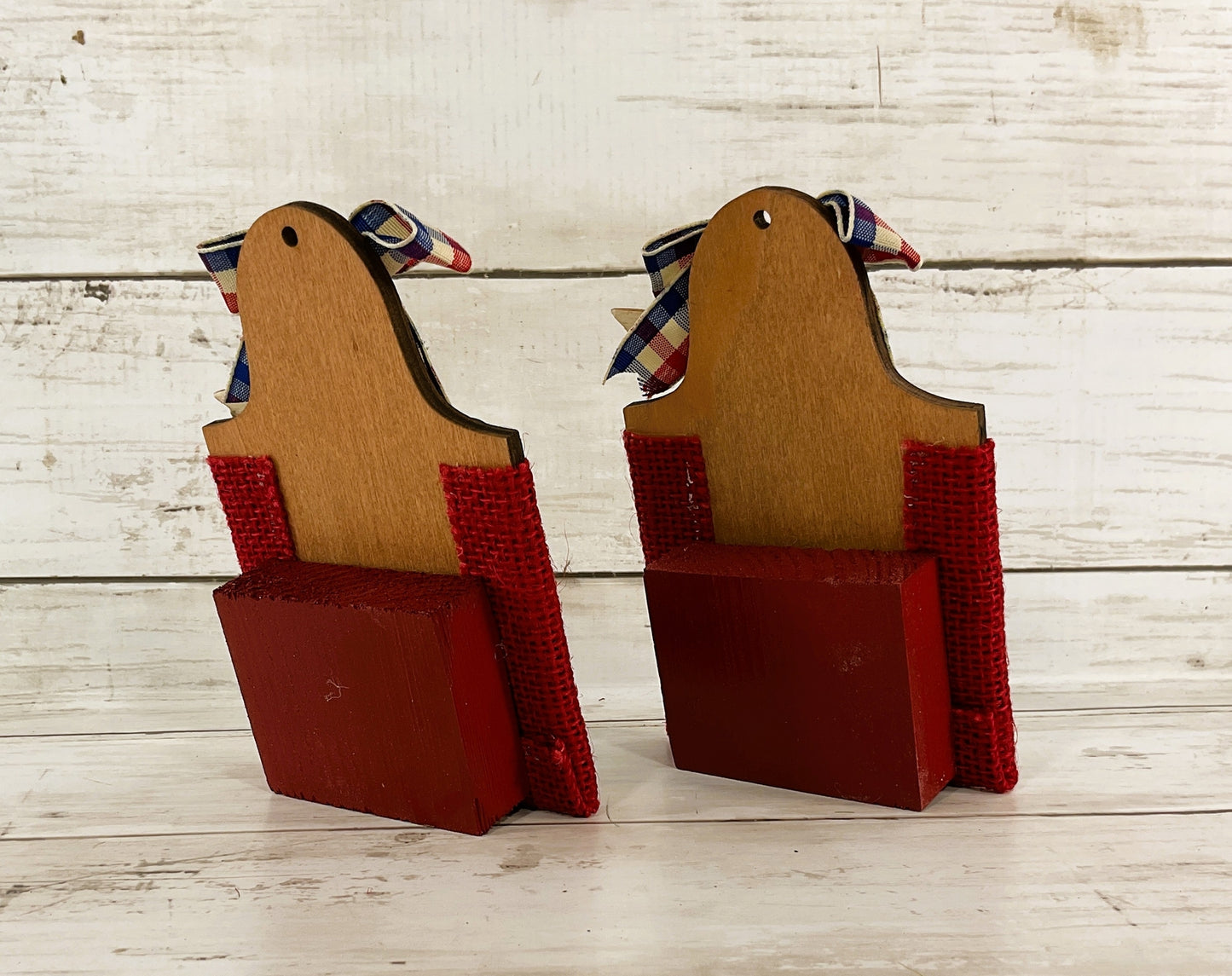 AGD Patriotic Decor- July 4th Red White Moo Highland Cow Signs 2pc