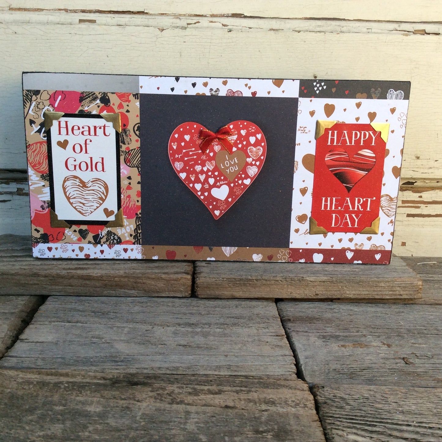 AGD Valentines Decor -Happy Heart Day Heart Of Gold Box Sign