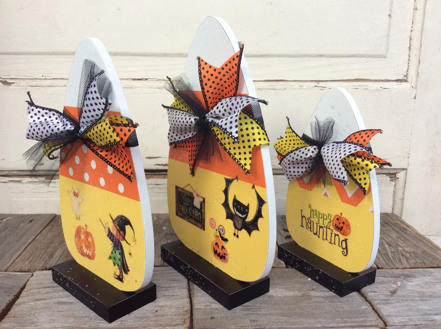 AGD Halloween Decor - LG Candy Corn Cute Witch 3pc Set