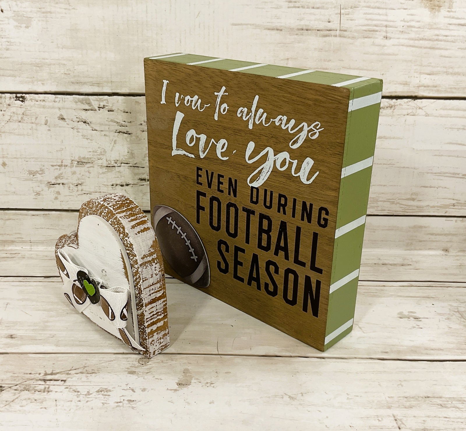 AGD Fall Decor - Wood Love Football Season Theme Decor 2pc