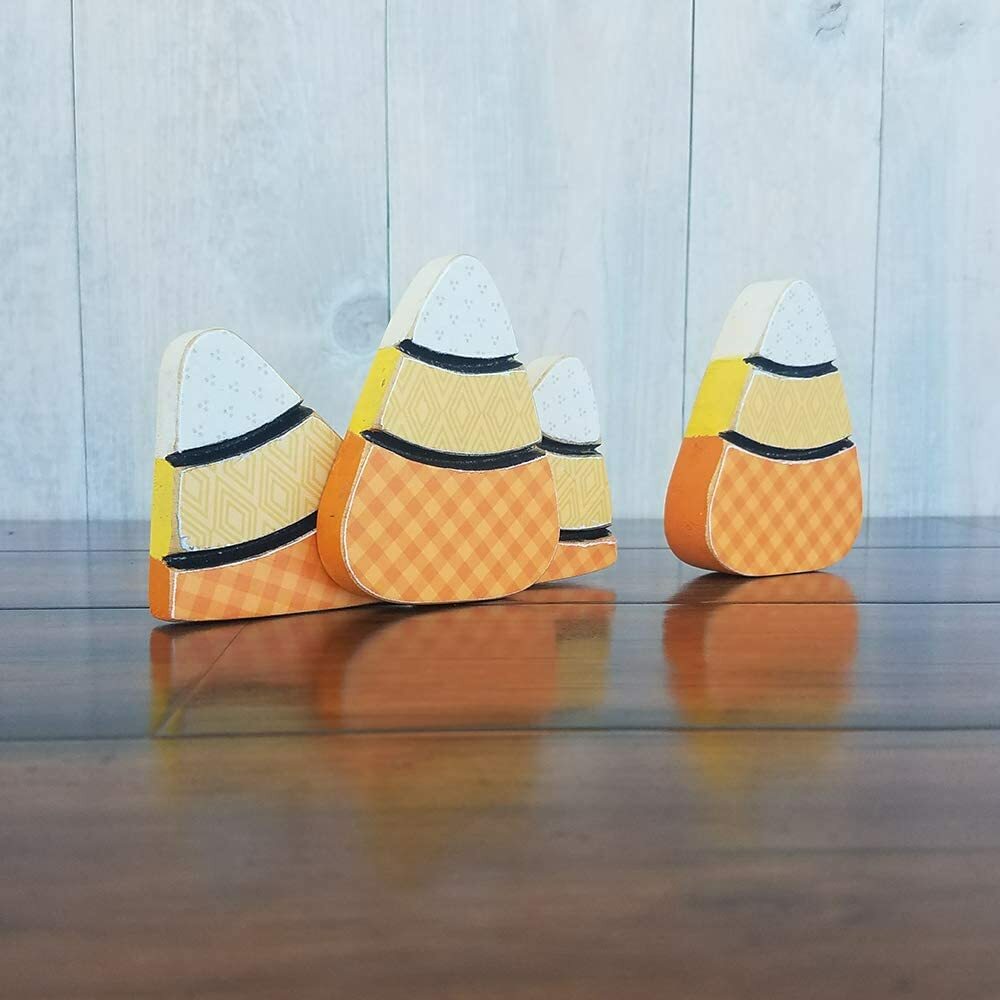 Halloween Craft Decor - DIY Wood Candy Corn 4pc Set