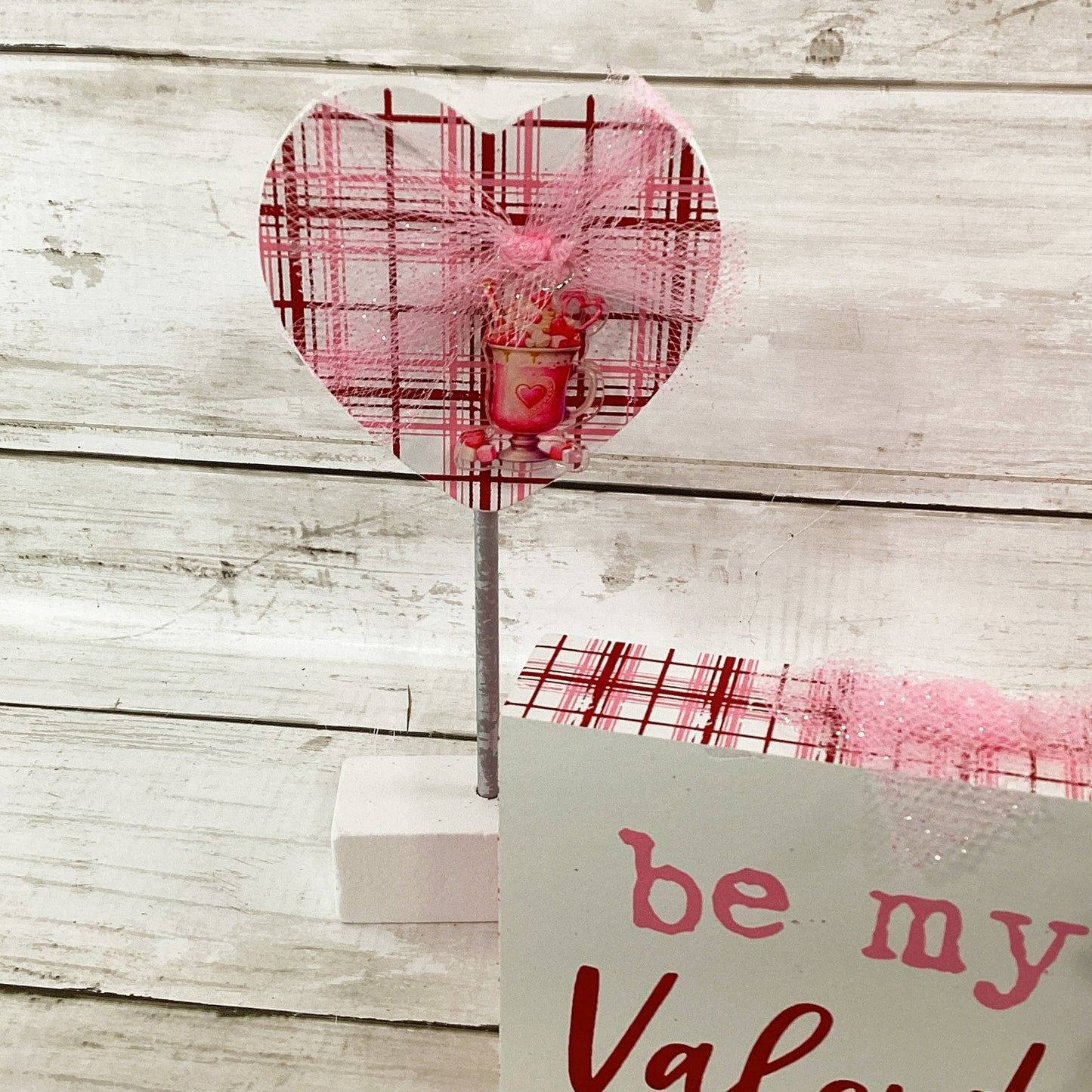 Valentines Decor -  Be Mine Heart Highland Cow Latte Tier Tray 2pc