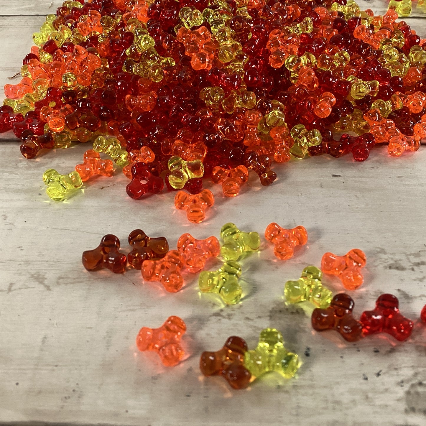 WM Fall Craft -  Fall Decor - Acrylic Harvest Orange Red Yellow Tri- Beads 1lbs.
