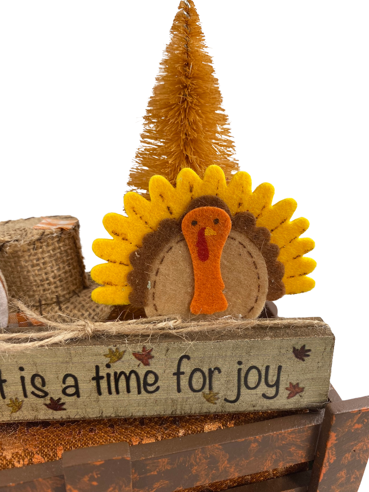 AGD Fall Decor - Harvest Time For Joy Wood Crate Tabletop Display