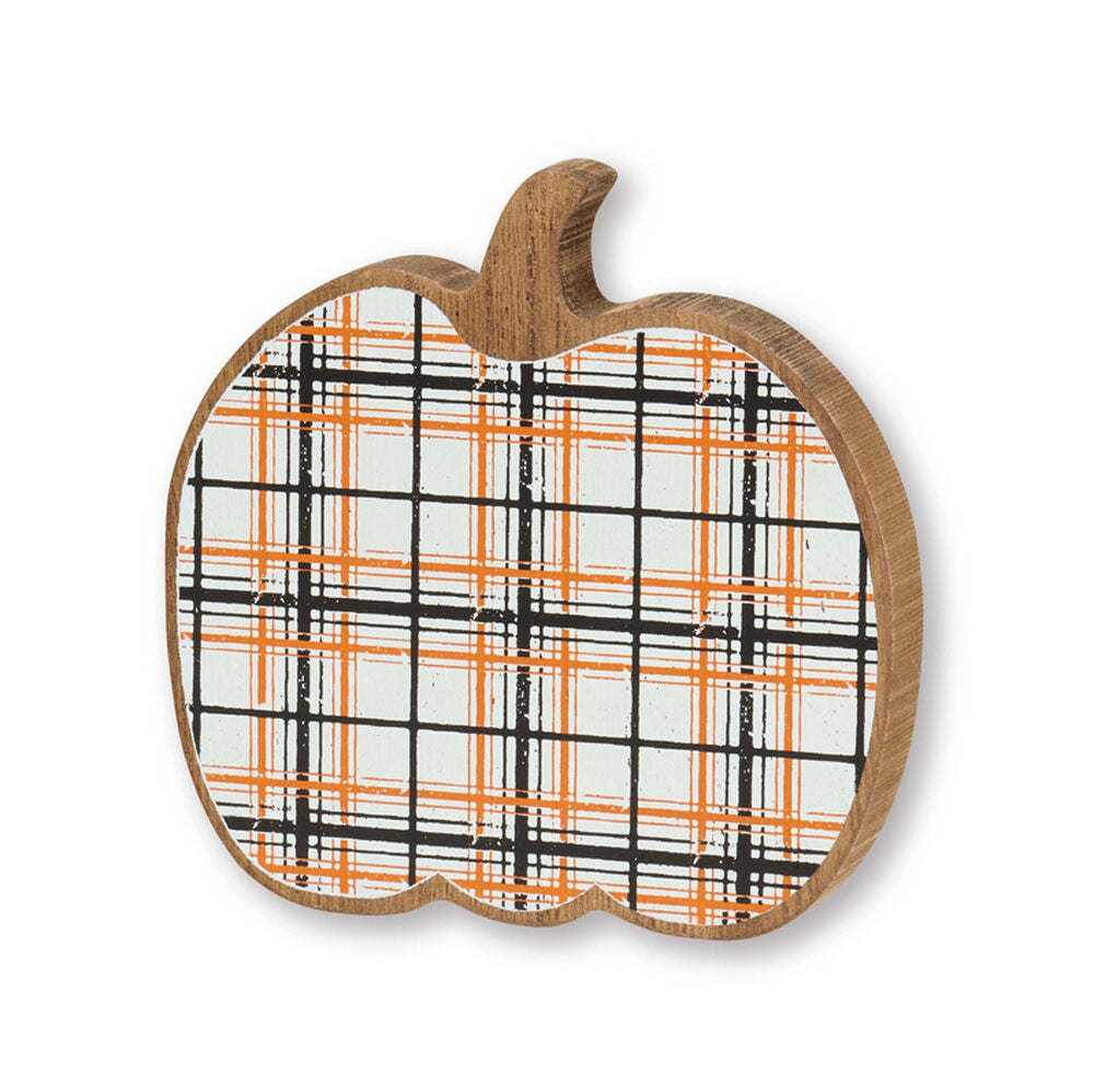 Collins Halloween Decor - Small Black White Orange Pumpkins 2pc Set