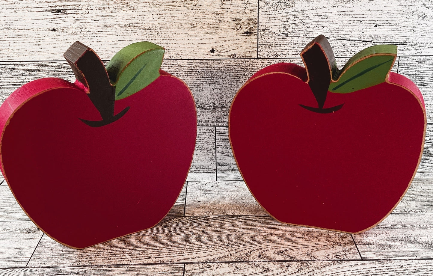 AGD Patriotic Decor - July 4th Red White Blue Chunky Wood Apple Sitter