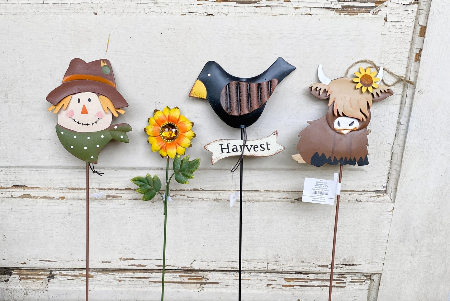 HL Fall Decor - Harvest Sunflower Metal Plant Pick