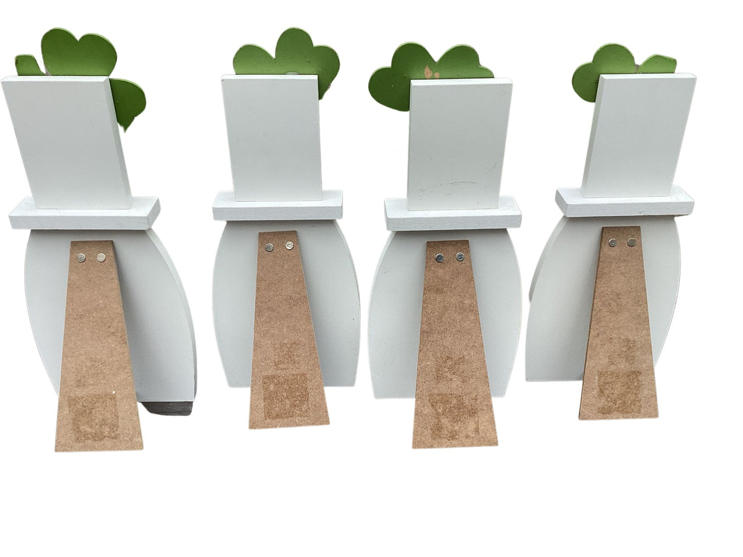 AGD St Patricks Decor - Irish Leprechaun Gnome Easel back Signs 4pc