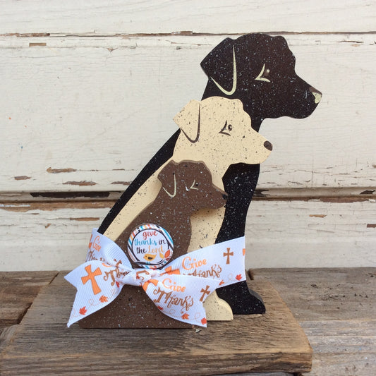 AGD Fall Decor - Give Thanks to the Lord Stacking Dogs Display