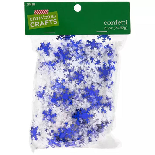 HL  Christmas Craft Supply  - Blue and White Snowflake Globe Confetti