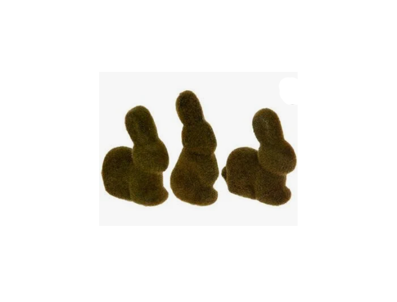 HL Easter Decor - Small Green Moss Covered Bunny Rabbits 6pc