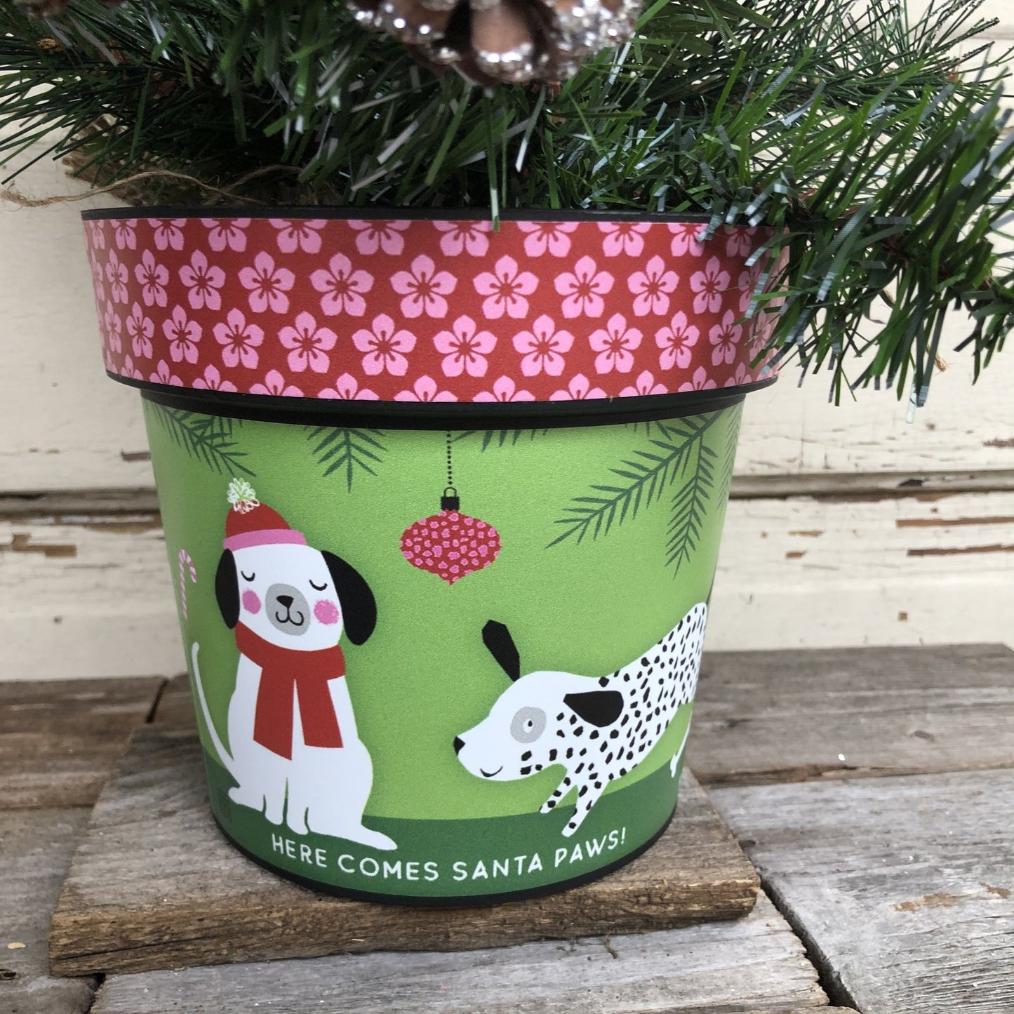 AGD Christmas Decor - Artificial Pine Tree in Puppy Dog Planter