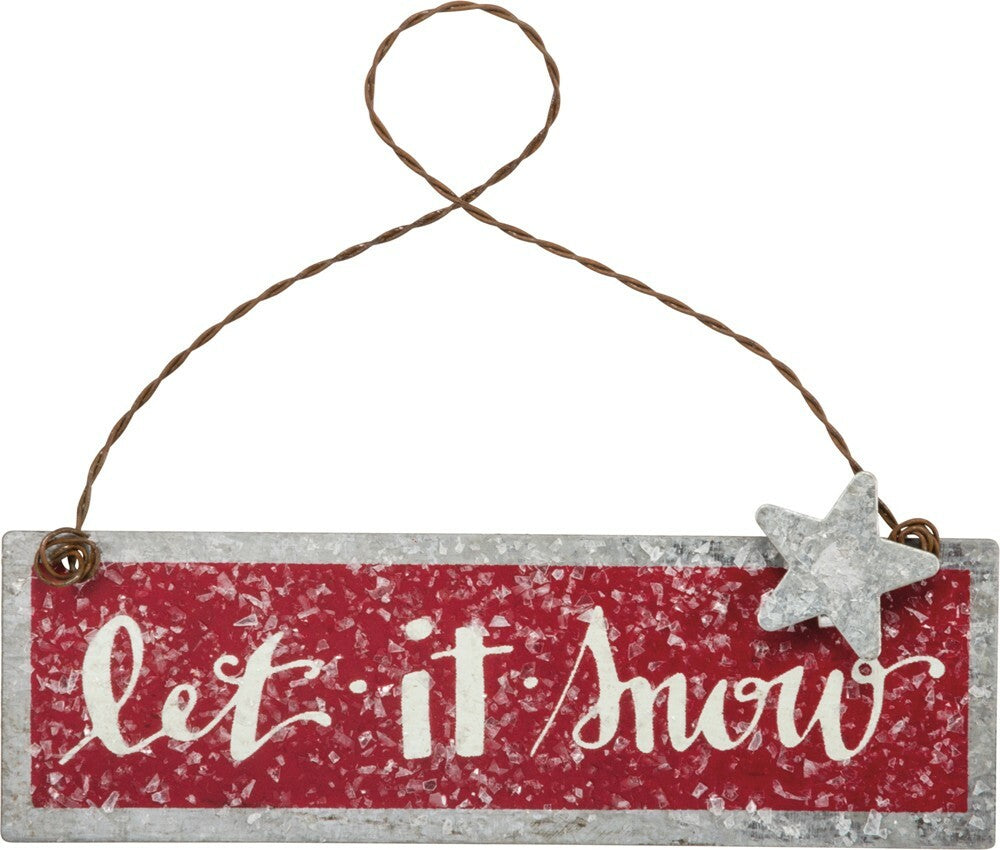 PBK Christmas Decor - Let It Snow Tin Ornament