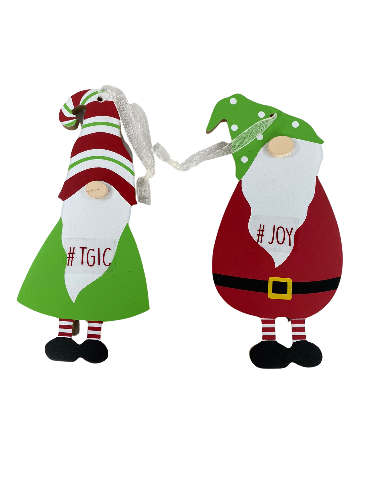 AGD Christmas Decor  – Joy TGIC Thank God Its Christmas Gnome Ornaments 2pc