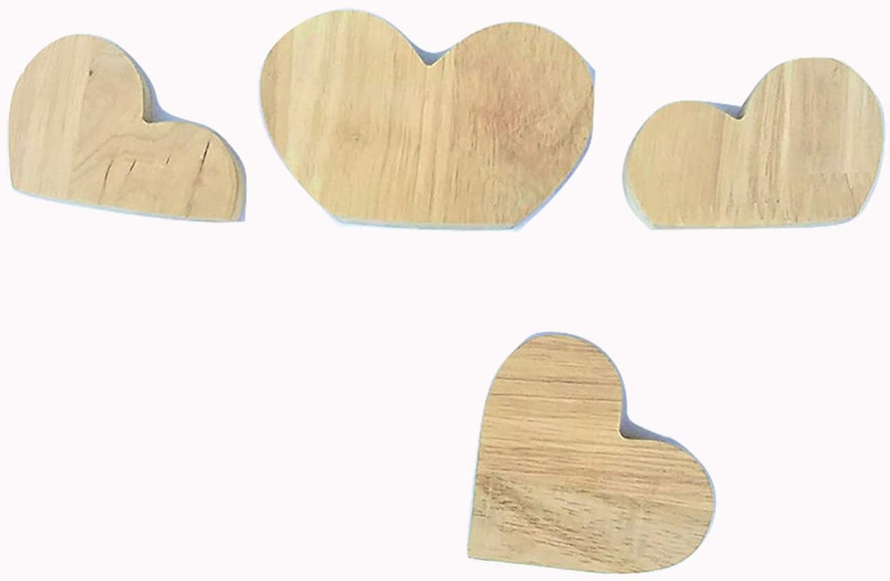 FD Valentines Craft Decor - DIY Wood Hearts 4pc Set