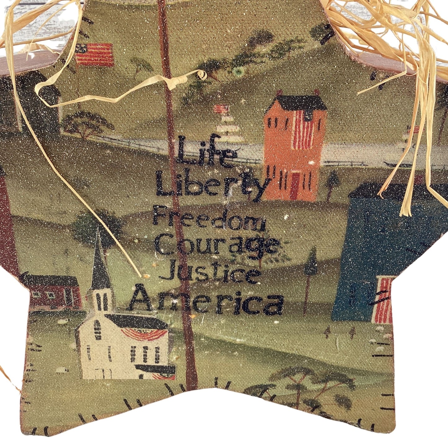 AGD Patriotic Decor - Primitive Freedom Lighted Wood Star