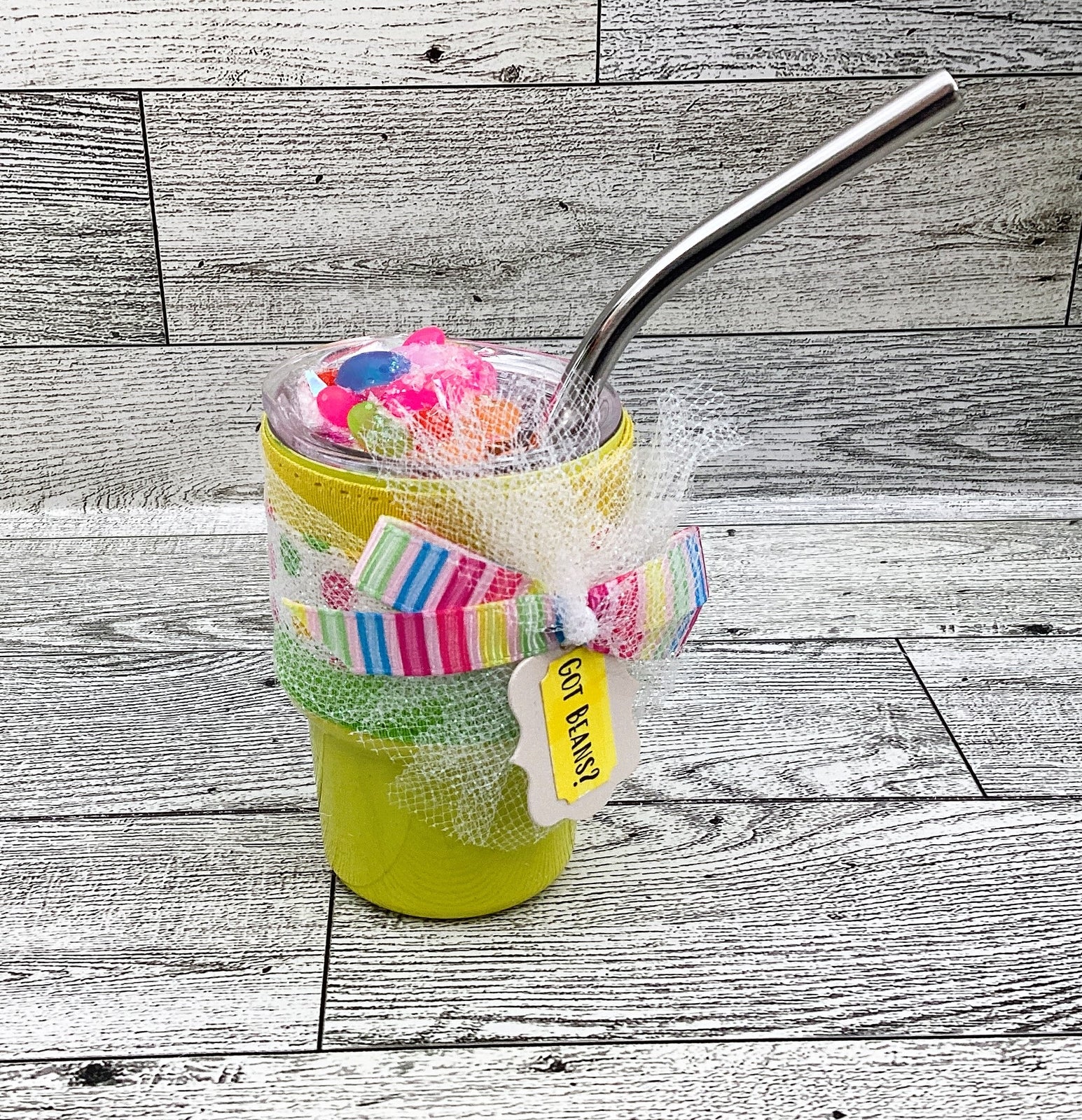 Spring Easter Decor Mini Shot Tumblers, Mini Stanley, Jelly Beans, Tier Tray