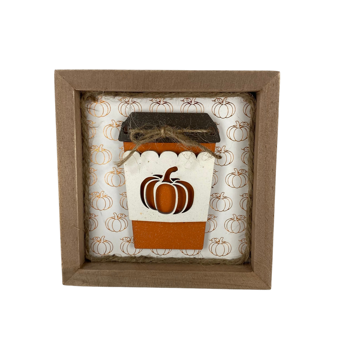 AGD Fall Decor - Pumpkin Spice 3-D Reversible Wood Box Sign